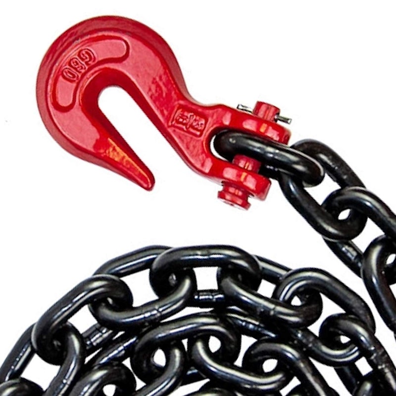 VULCAN Alloy Tow Chain with Forged Long J Hook - 3/8 Inch x 8 Foot - Grade 80 - PROSeries - 7,100 Pound Safe Working Load - Image 3